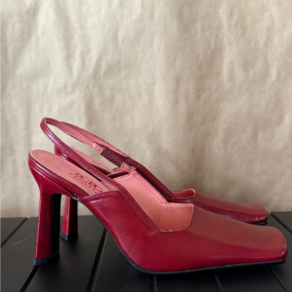 BCBGMaxAzria Shoes - BCBG Max Azria Classics red square toe sling backs 7